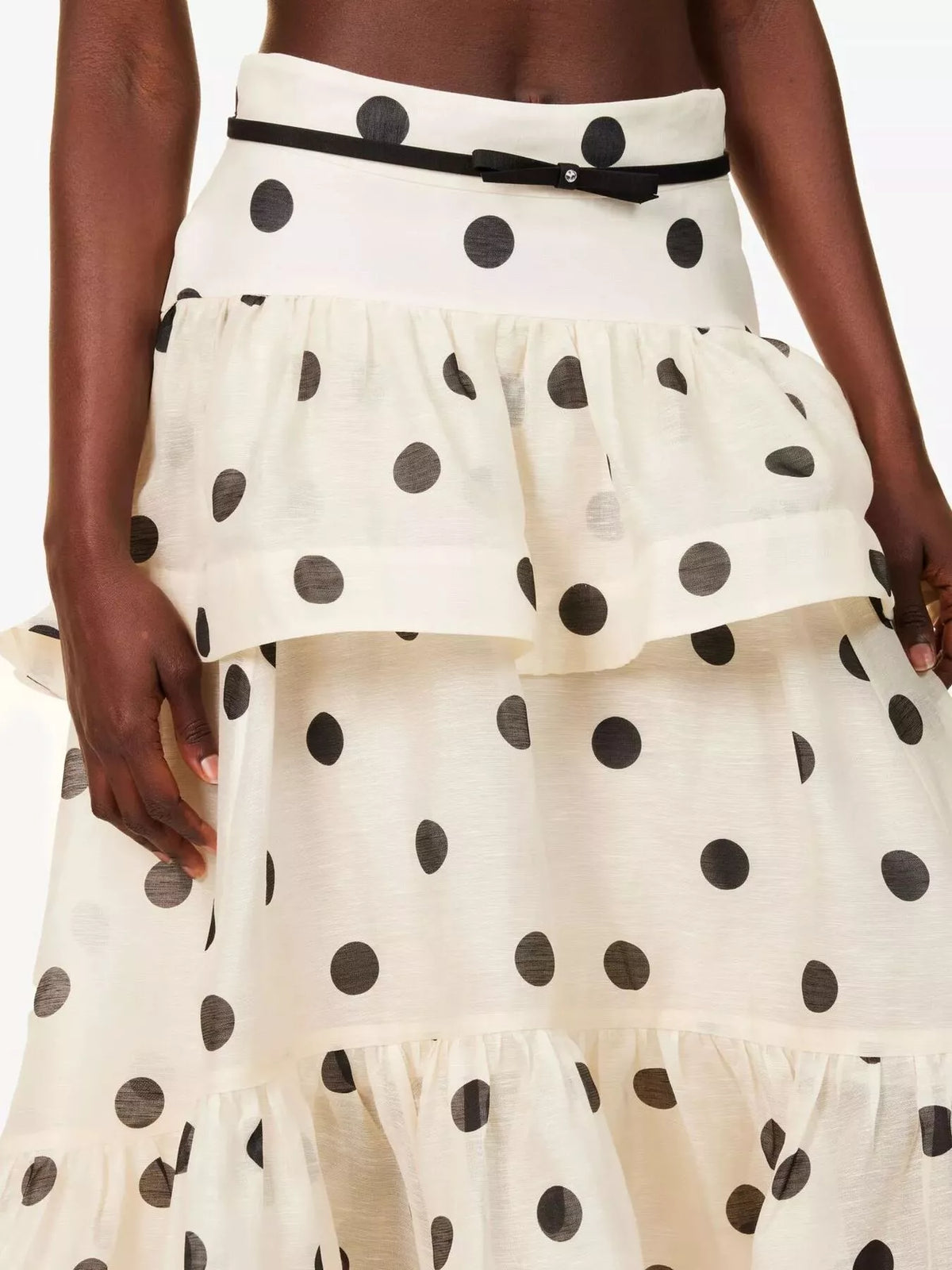 Polka Dot Tiered Ruffle Skirt