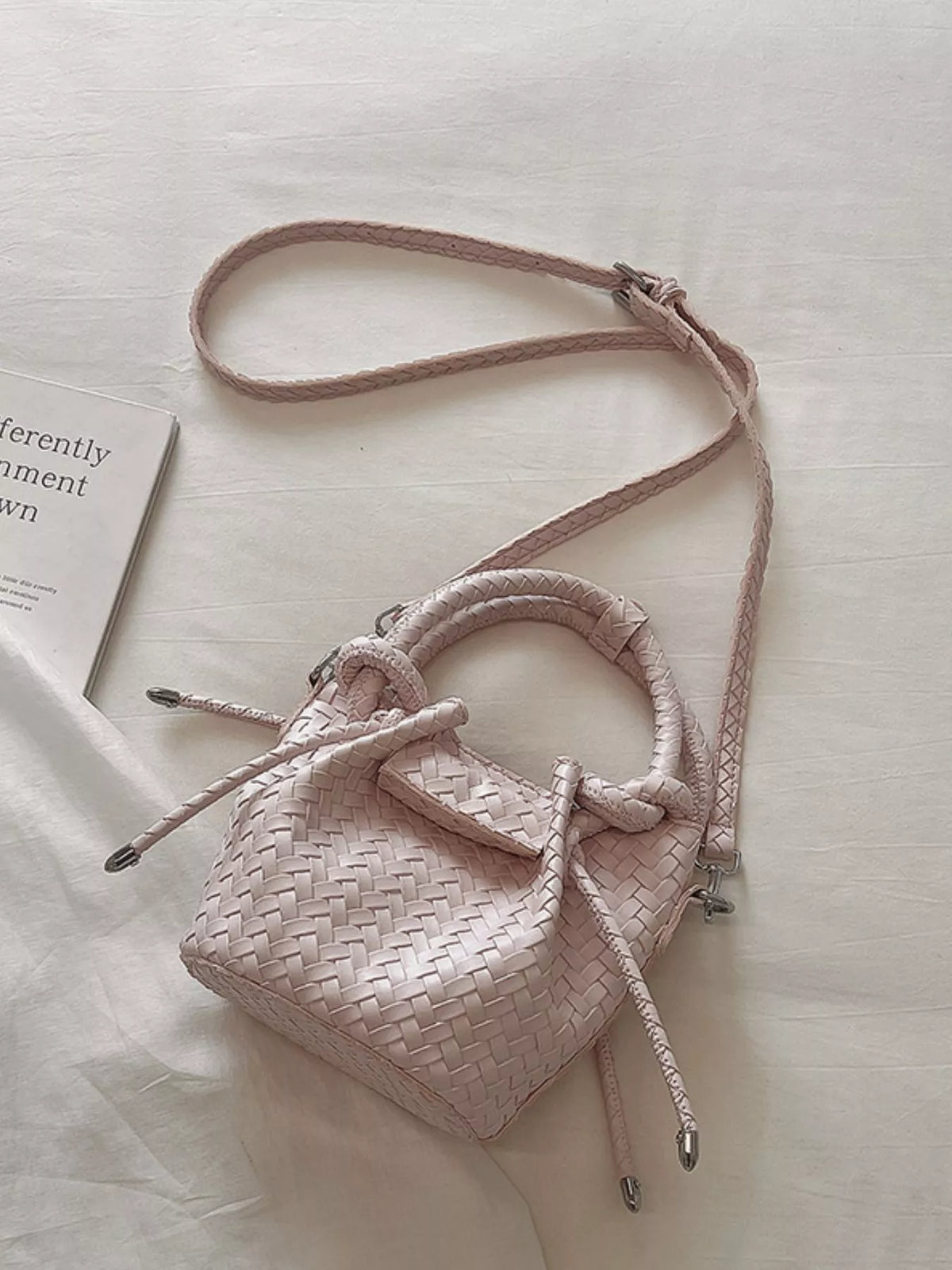 Woven Bucket Crossbody Bag