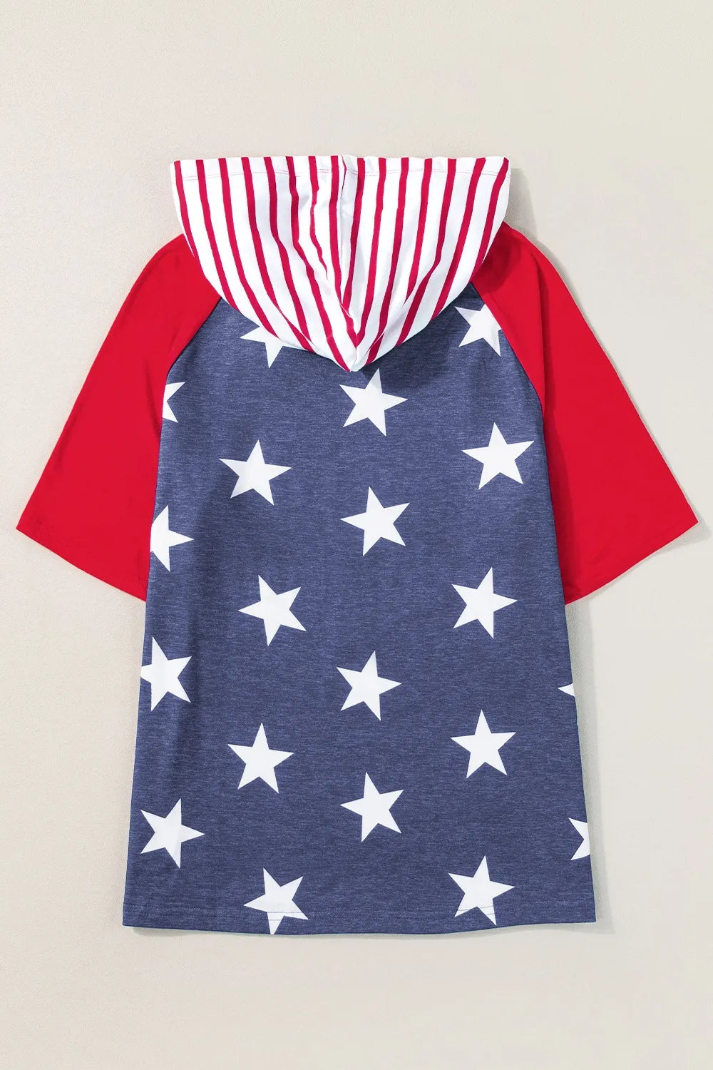 Stars and Stripes Print Drawstring Hoodie - Lilixa.store