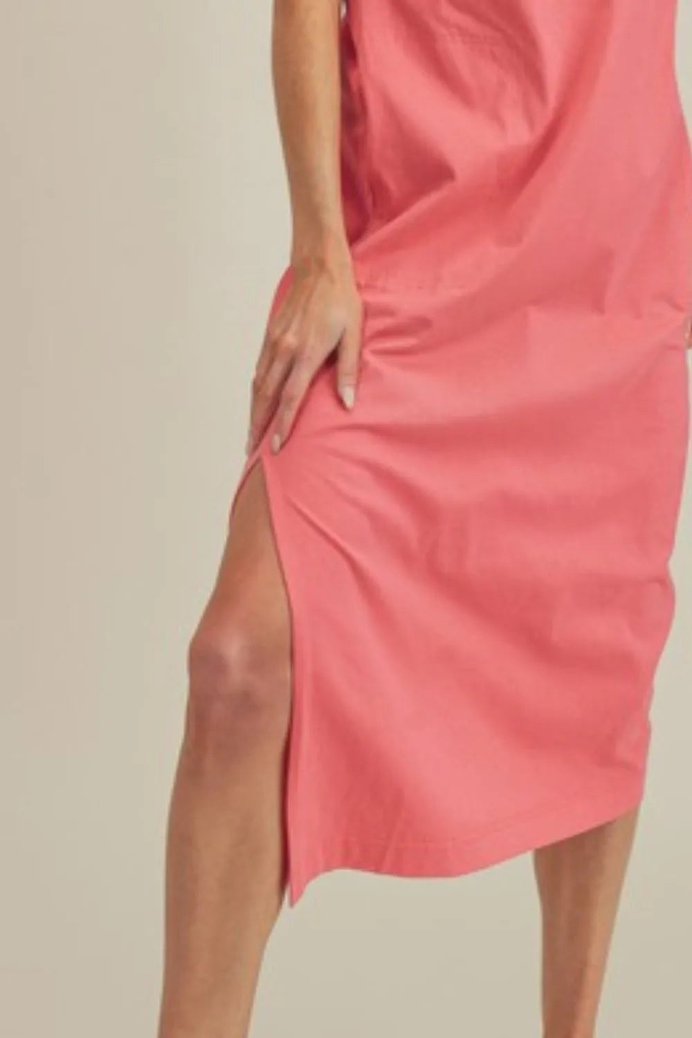 Aemi + Co Side Slit Round Neck Sleeveless Midi Dress - Lilixa.store