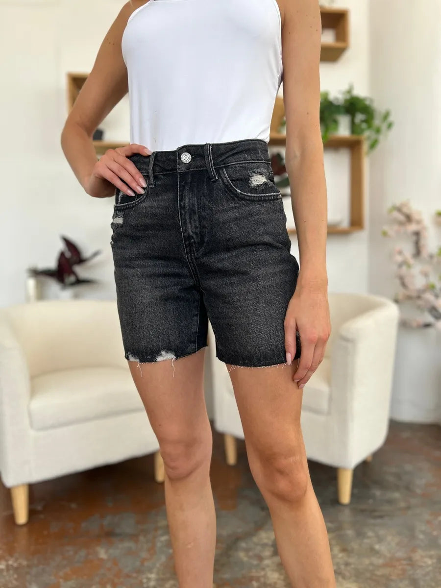 Judy Blue Full Size High Waist Rigid Magic Denim Shorts - Lilixa.store