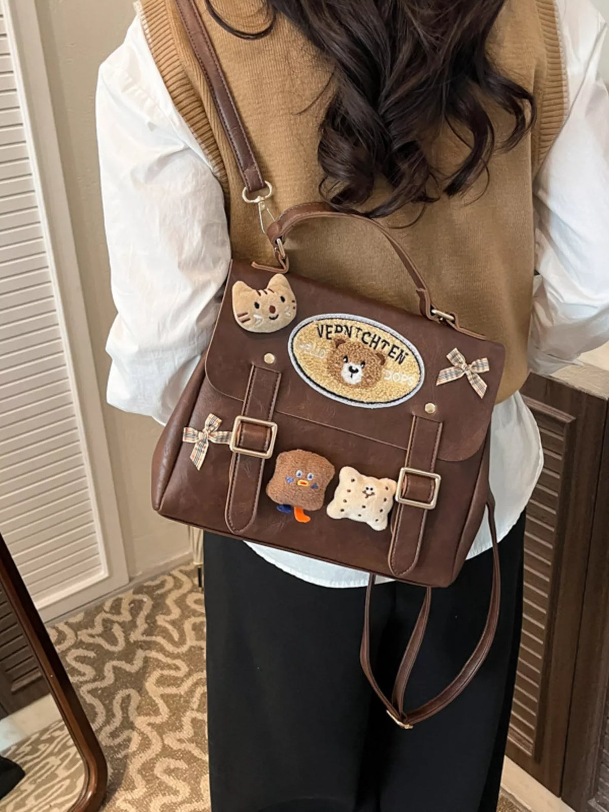 Bear Decor Backpack Bag - Lilixa.store
