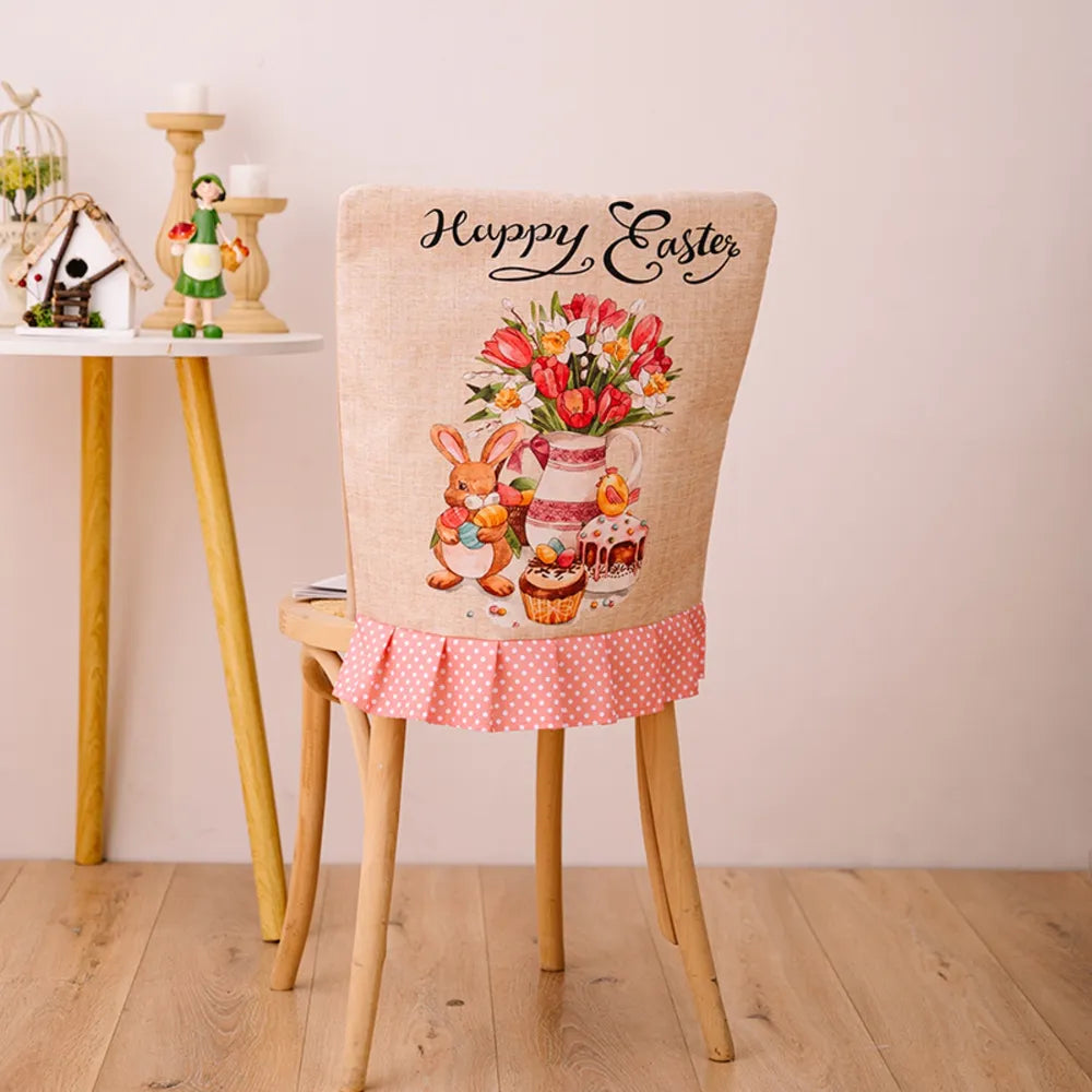 Easter Polka Dot Pleated Hem Chair Cover - Lilixa.store