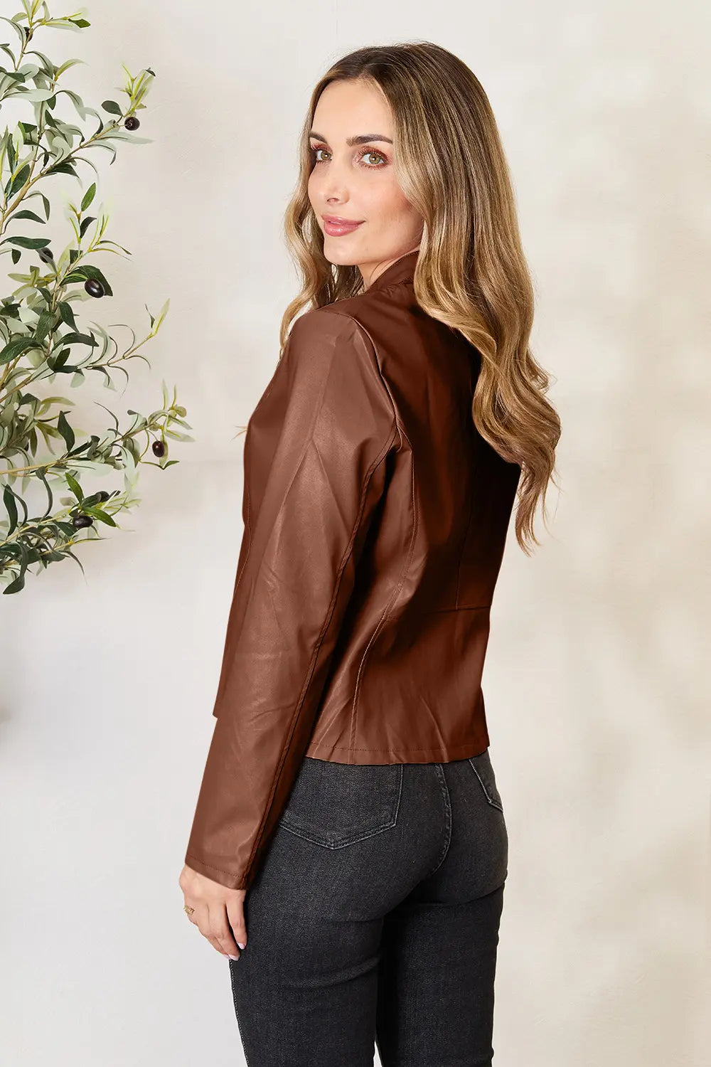 Mock Neck Zip Up Jacket, view 6