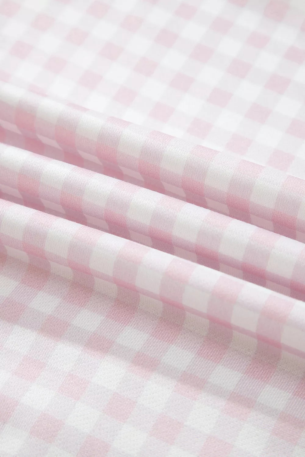 Gingham Long Sleeve Sweatshirt and Shorts Set - Lilixa.store