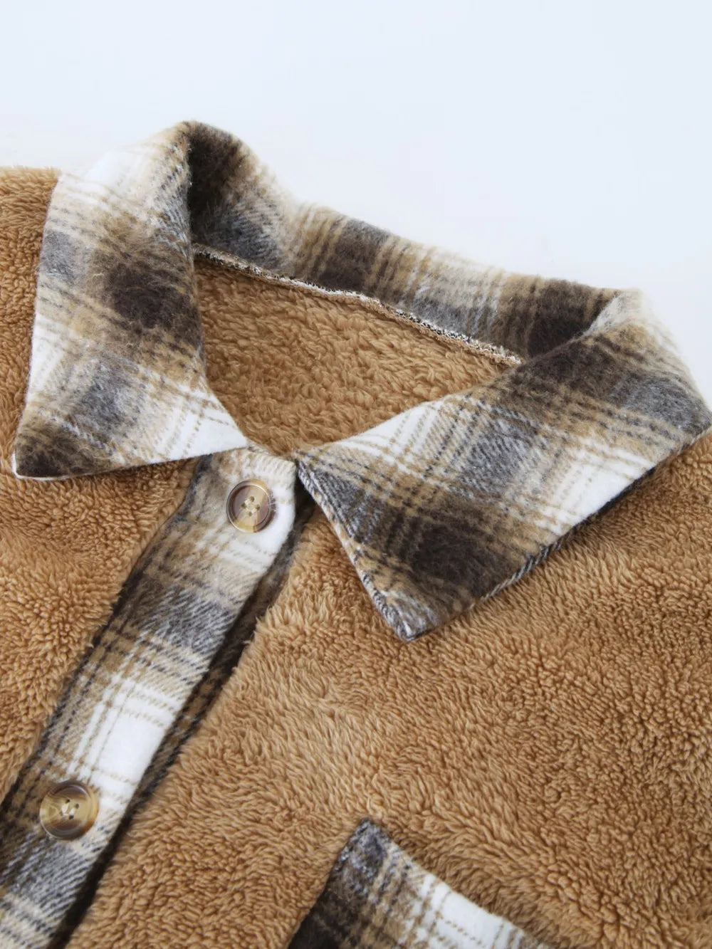 Plaid Contrast Dropped Shoulder Coat, view 4