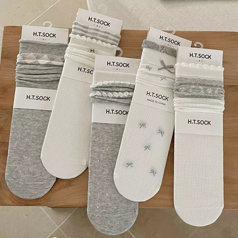 Breathable Cotton Casual Crew Socks Set