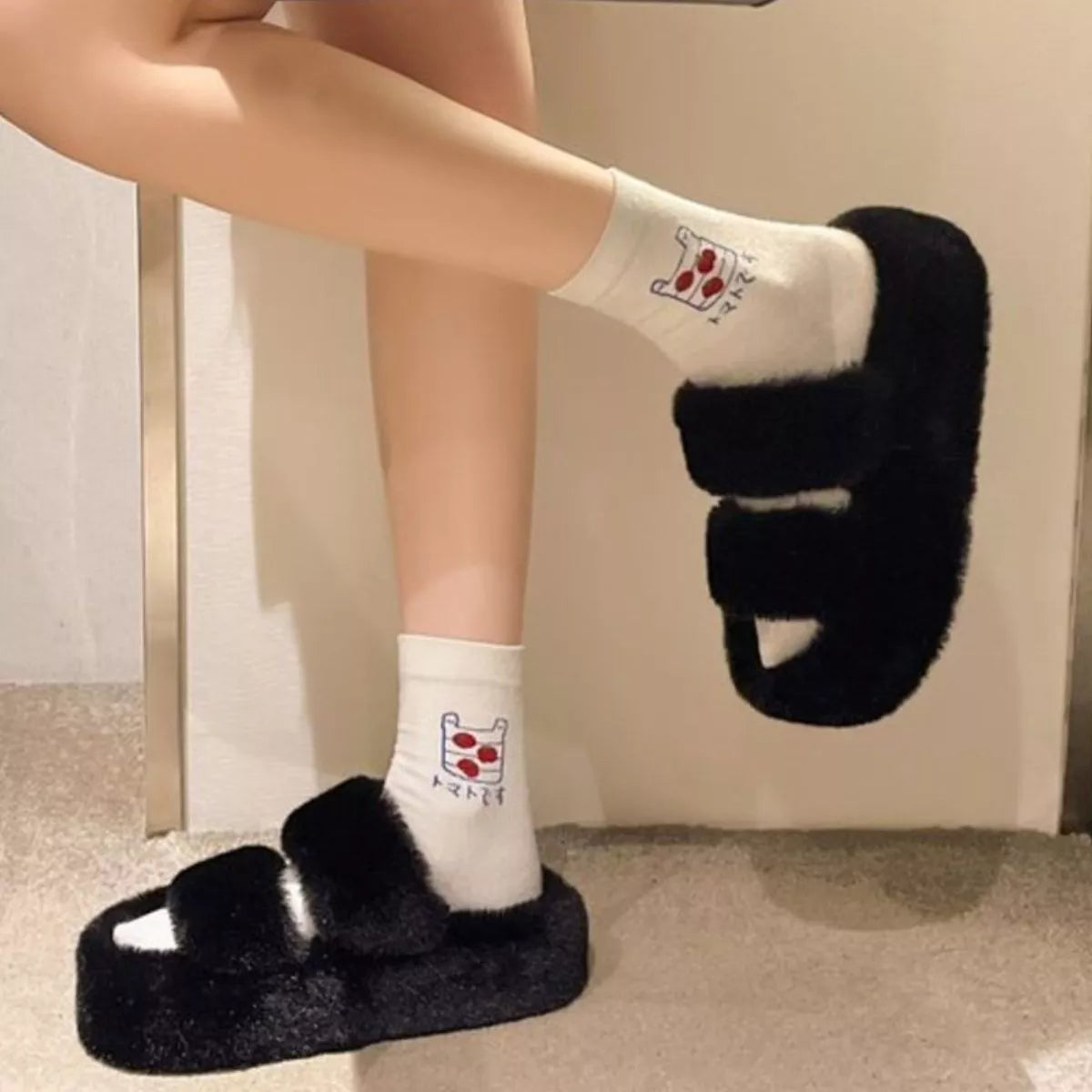 Fuzzy Open Toe Slippers - Lilixa.store
