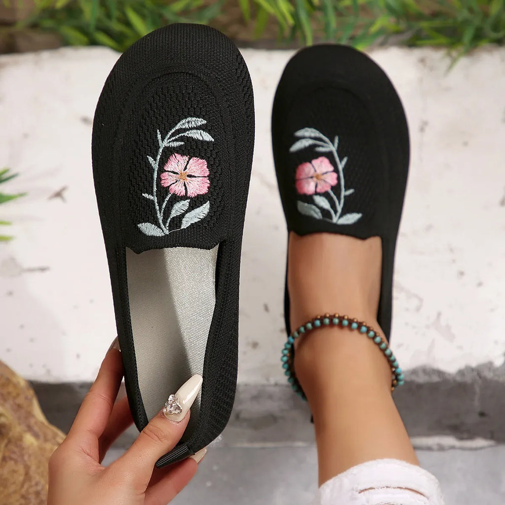 Embroidered Mesh Slip-Ons, view 4