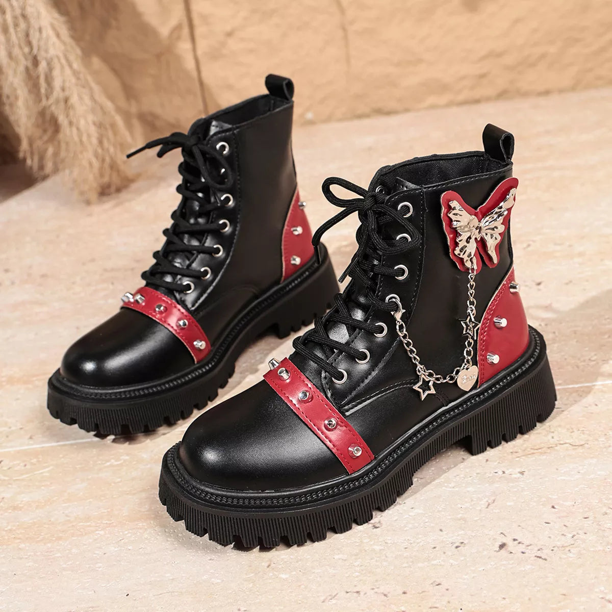 Round Toe Lace Up Boots - Lilixa.store
