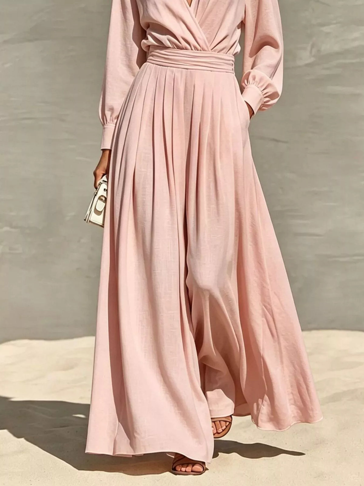 Long Sleeve Wide-Leg Jumpsuit - Lilixa.store