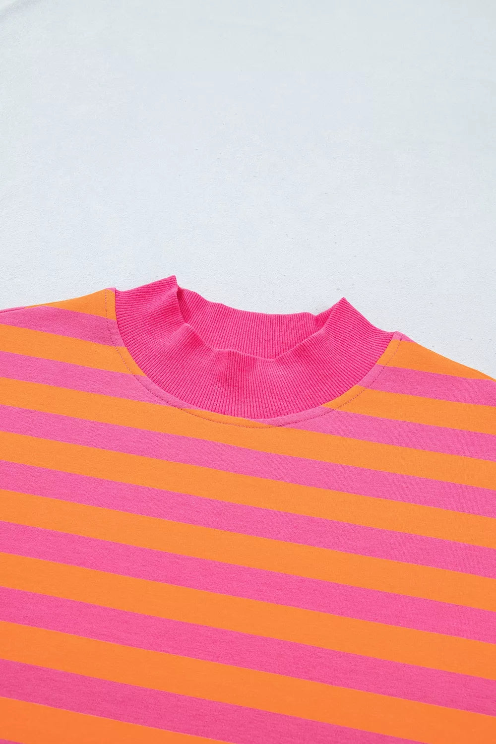 Stripe Color Block Patchwork Mock Neck Pullover Drawstring Mini Skort Set - Lilixa.store