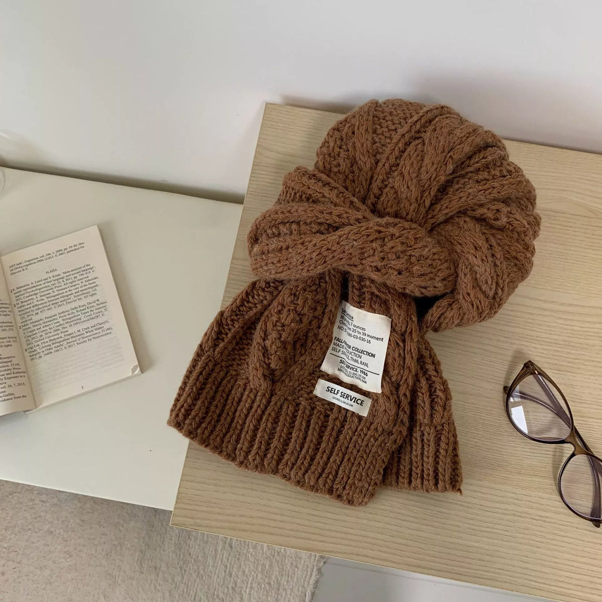 Chunky Cable Knit Scarf - Lilixa.store