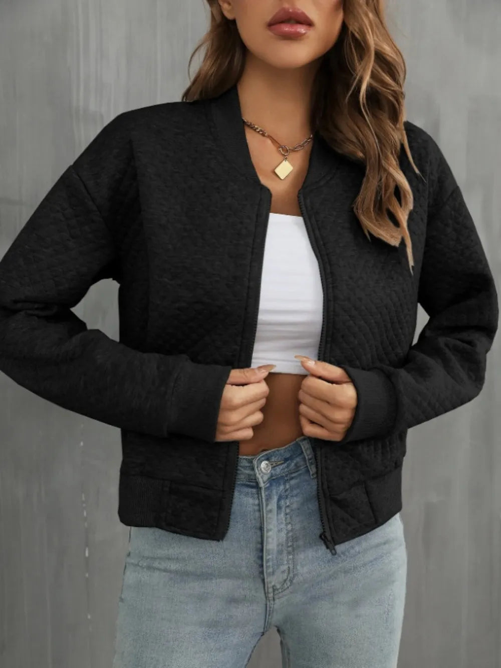 Zip Up Long Sleeve Jacket, view 4