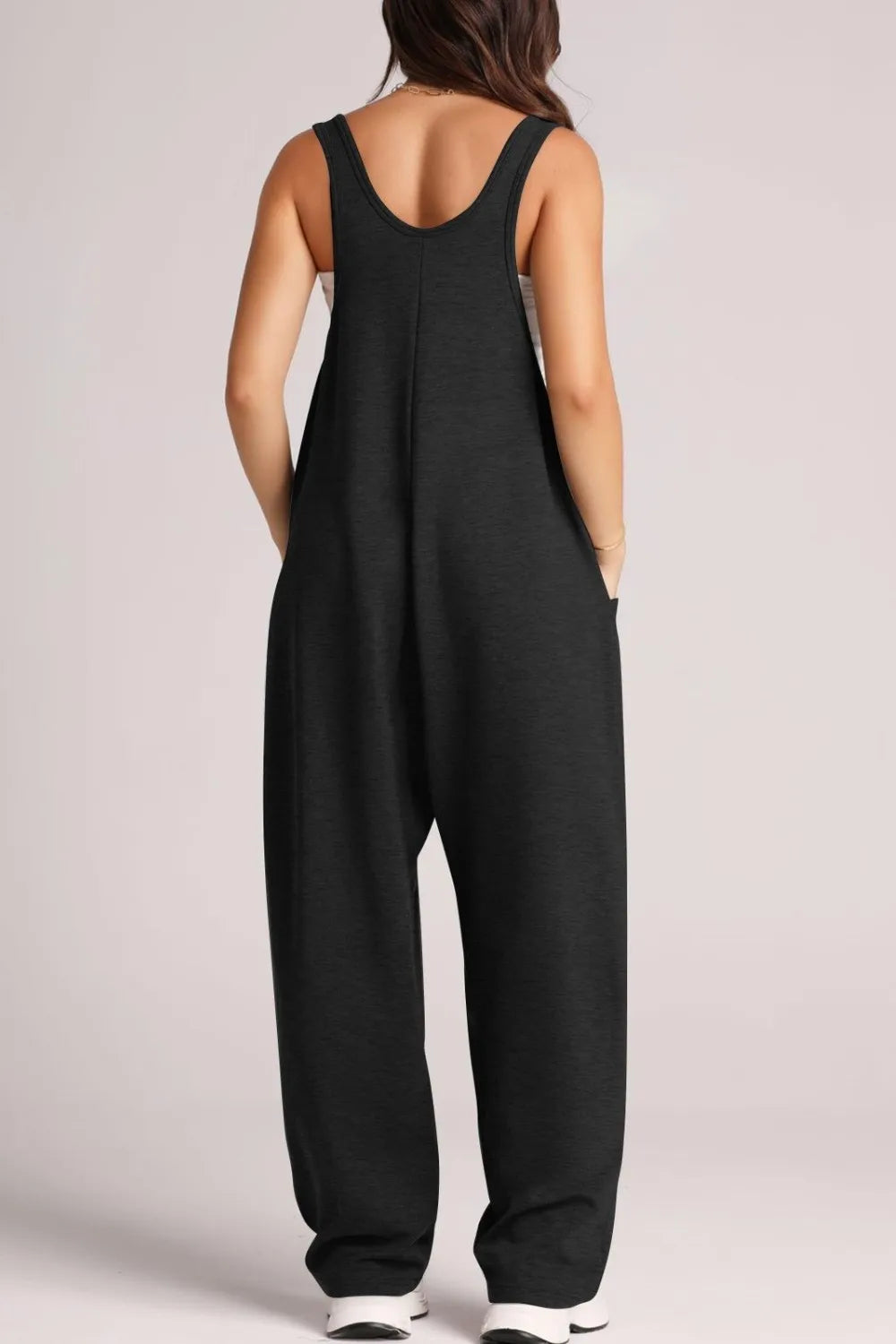 Lovelet Wide Strap Jumpsuit with Pockets - Lilixa.store