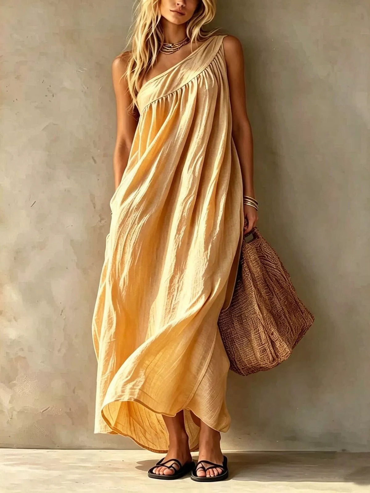 Full Size One-Shoulder Maxi Dress Plus Size - Lilixa.store
