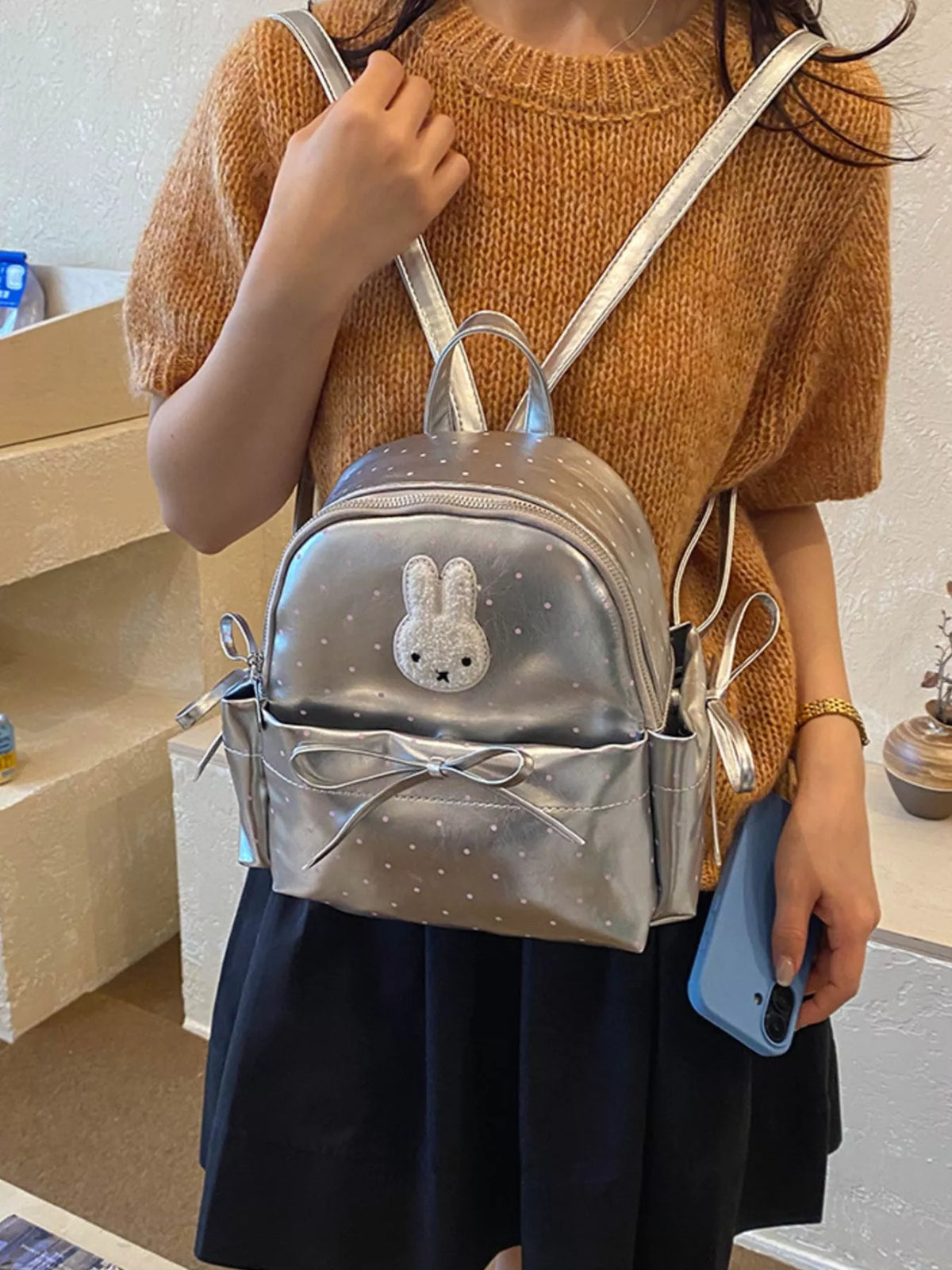 Bunny Polka Dot Backpack Bag - Lilixa.store