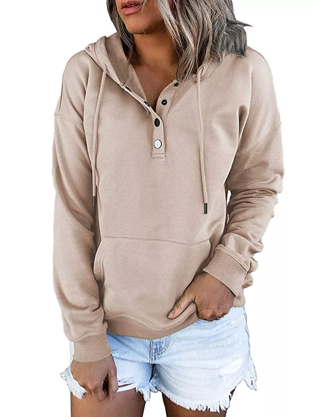 Full Size Kangaroo Pocket Drawstring Long Sleeve Hoodie Plus Size - Lilixa.store
