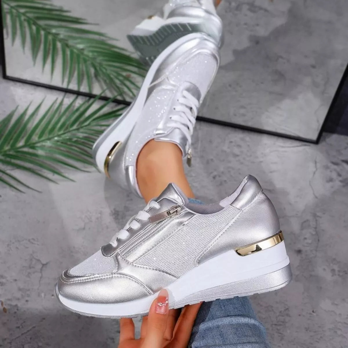 Lace Up Wedge Athletic - Lilixa.store