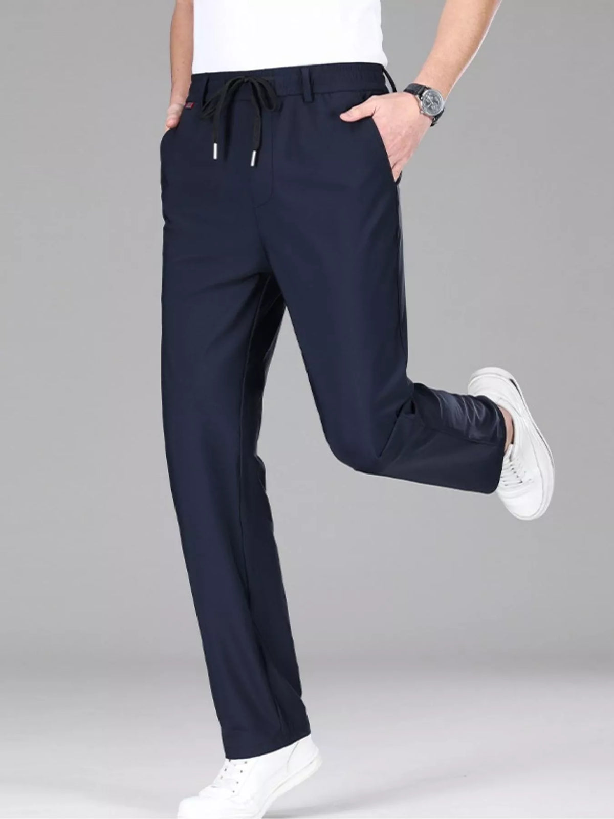 Men's Plus Size Lightweight Drawstring Casual Pants, view 2