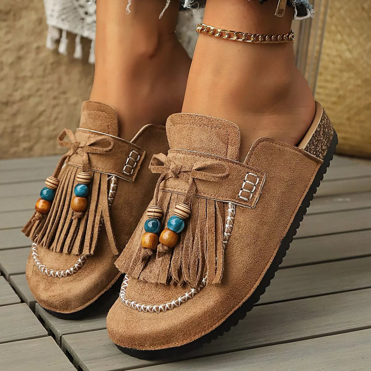 Tassel Round Toe Slip-Ons - Lilixa.store