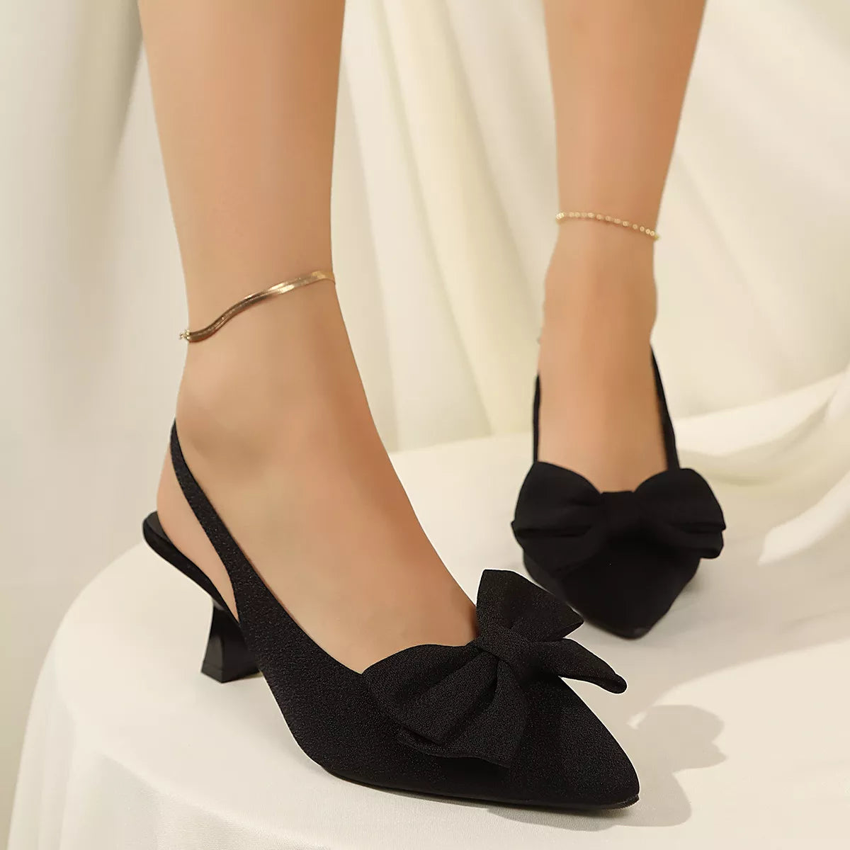 Elegant Bow Slingback Pumps - Lilixa.store