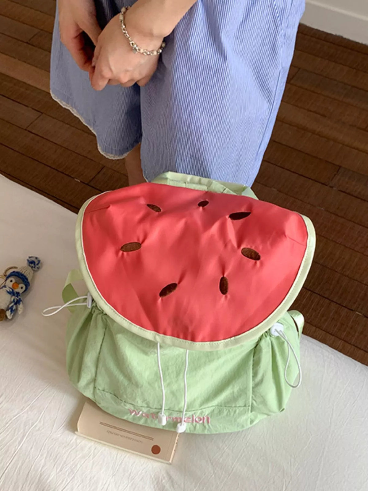 Watermelon Slice Drawstring Backpack Bag - Lilixa.store