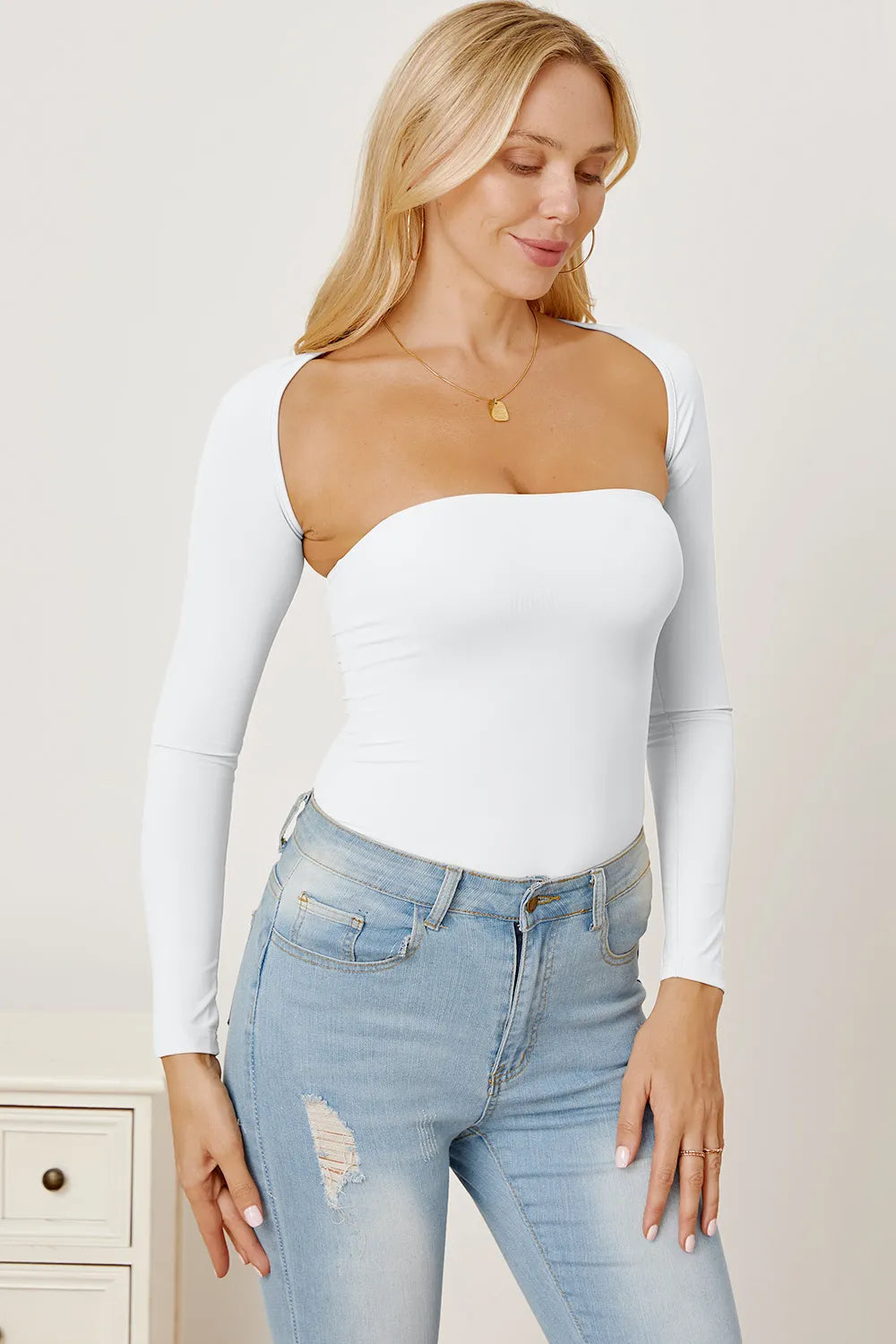 Cutout Raglan Sleeve Bolero and Tube Top, view 4
