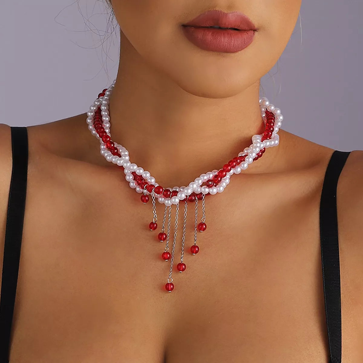 Twisted Bead Tassel Necklace – image 1 | Lilixa Spooky Season