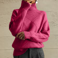 Geometric Turtleneck Long Sleeve Sweater - Lilixa.store