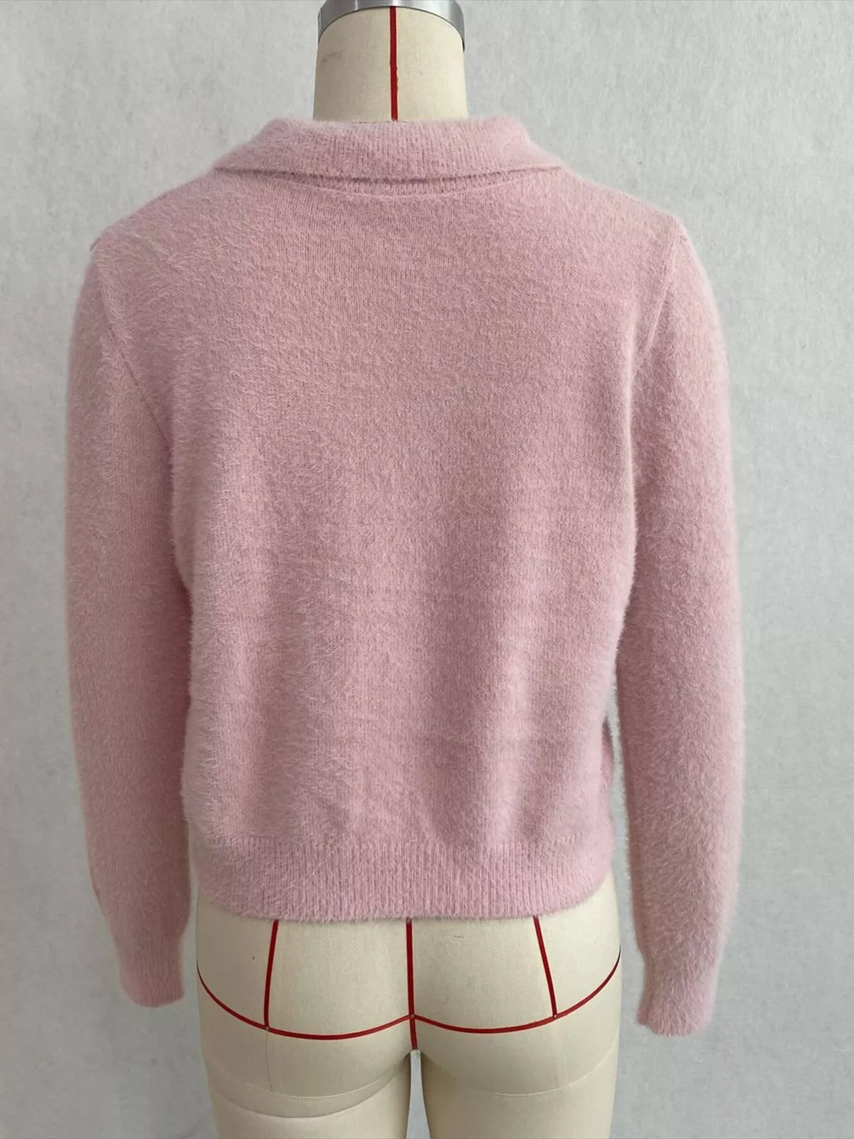Fuzzy Letter Zip-Up Cardigan, view 23
