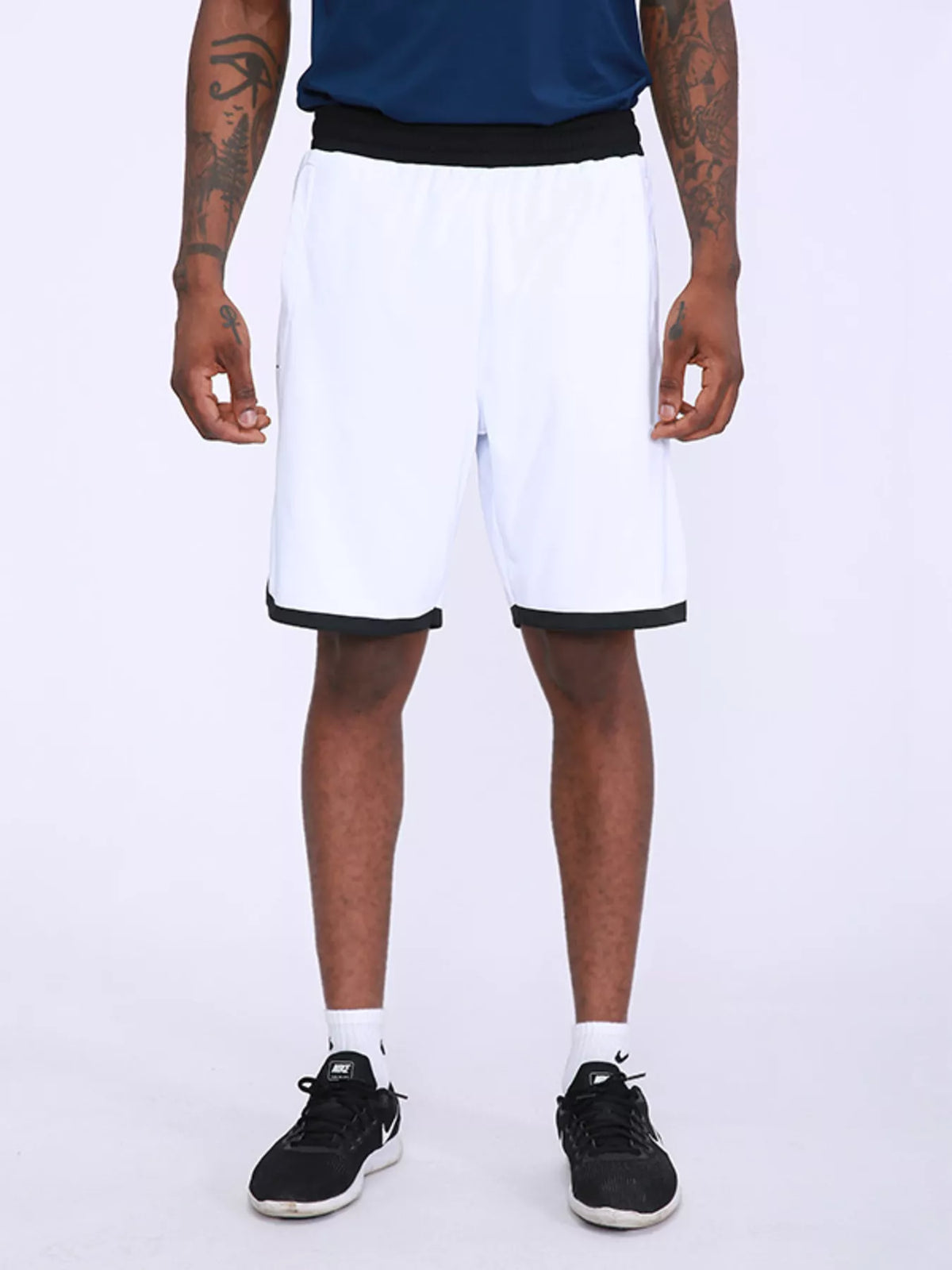 Men's Star Print Breathable Active Shorts in White