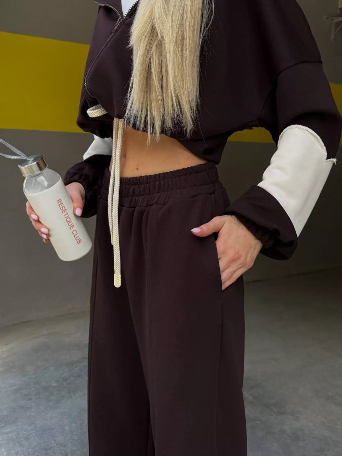 Zip Up Hoodie and Wide-Leg Pants Set - Lilixa.store