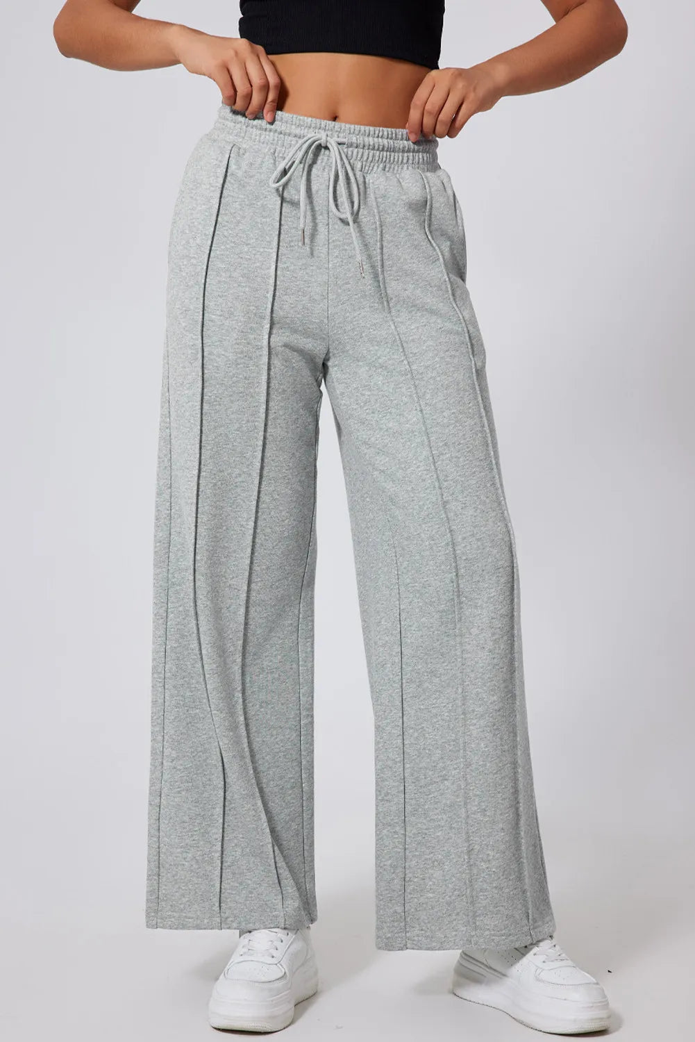 Drawstring Wide Leg Active Pants - Lilixa.store
