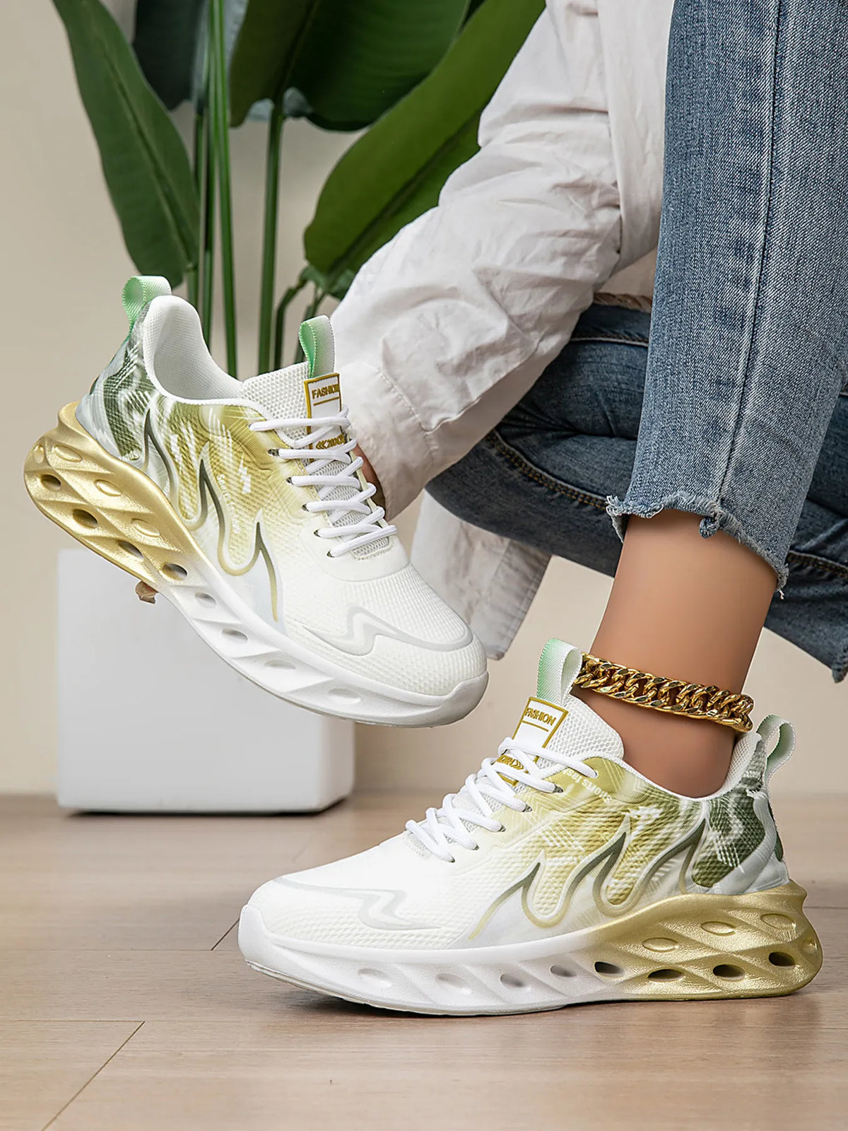 Round Toe Lace Up Mesh Athletic - Lilixa.store
