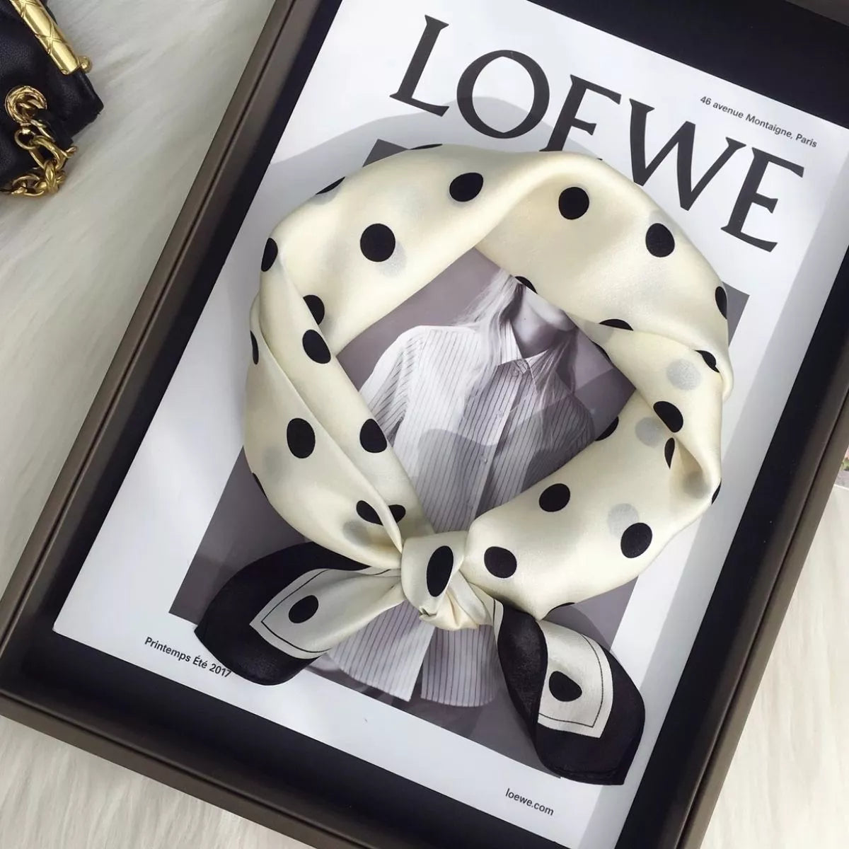 Elegant Polka Dot Silk Scarf - Lilixa.store