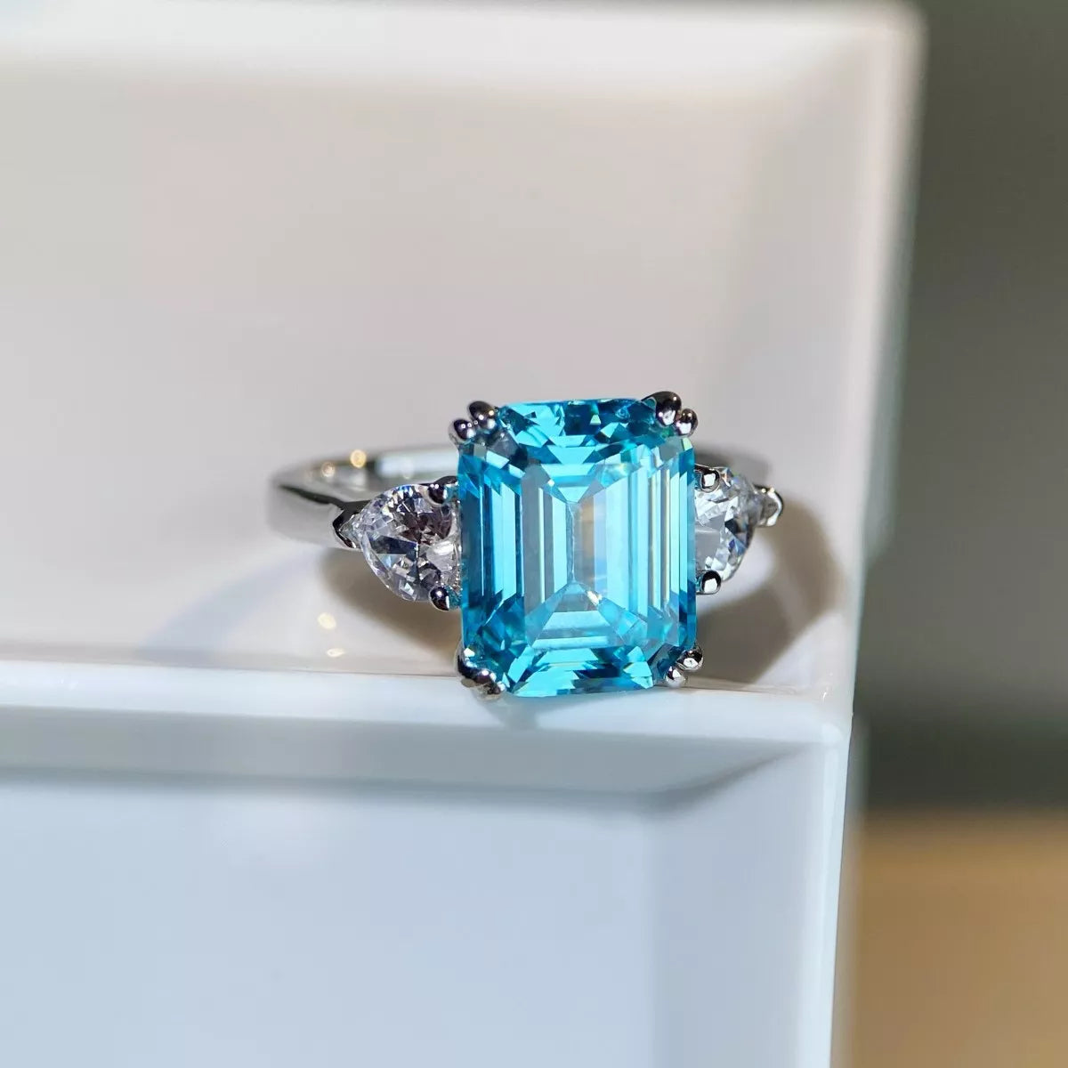 925 Sterling Silver Zircon Geometric Ring - Lilixa.store