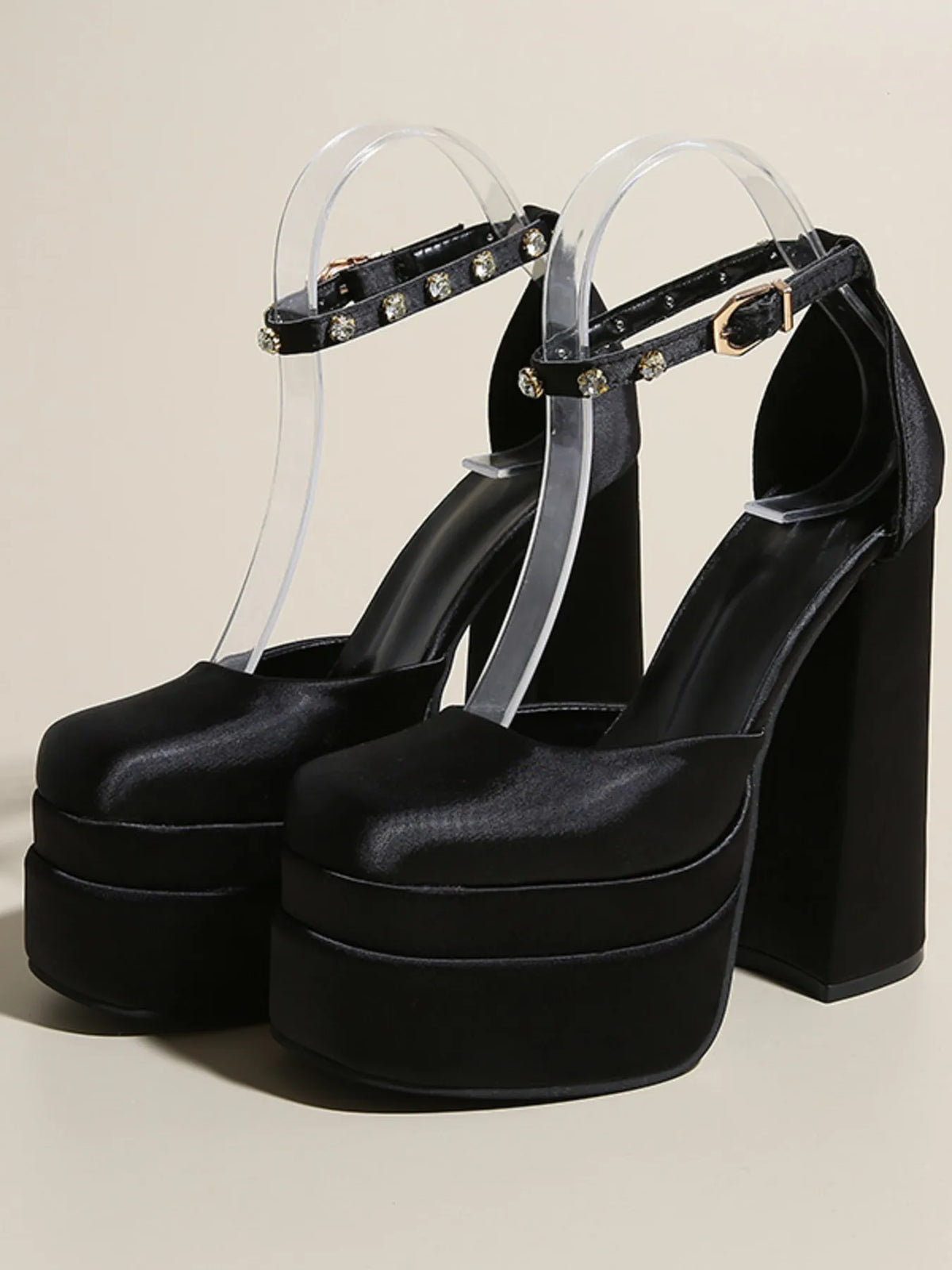 Platform High Heel Ankle Strap Pumps - Lilixa.store