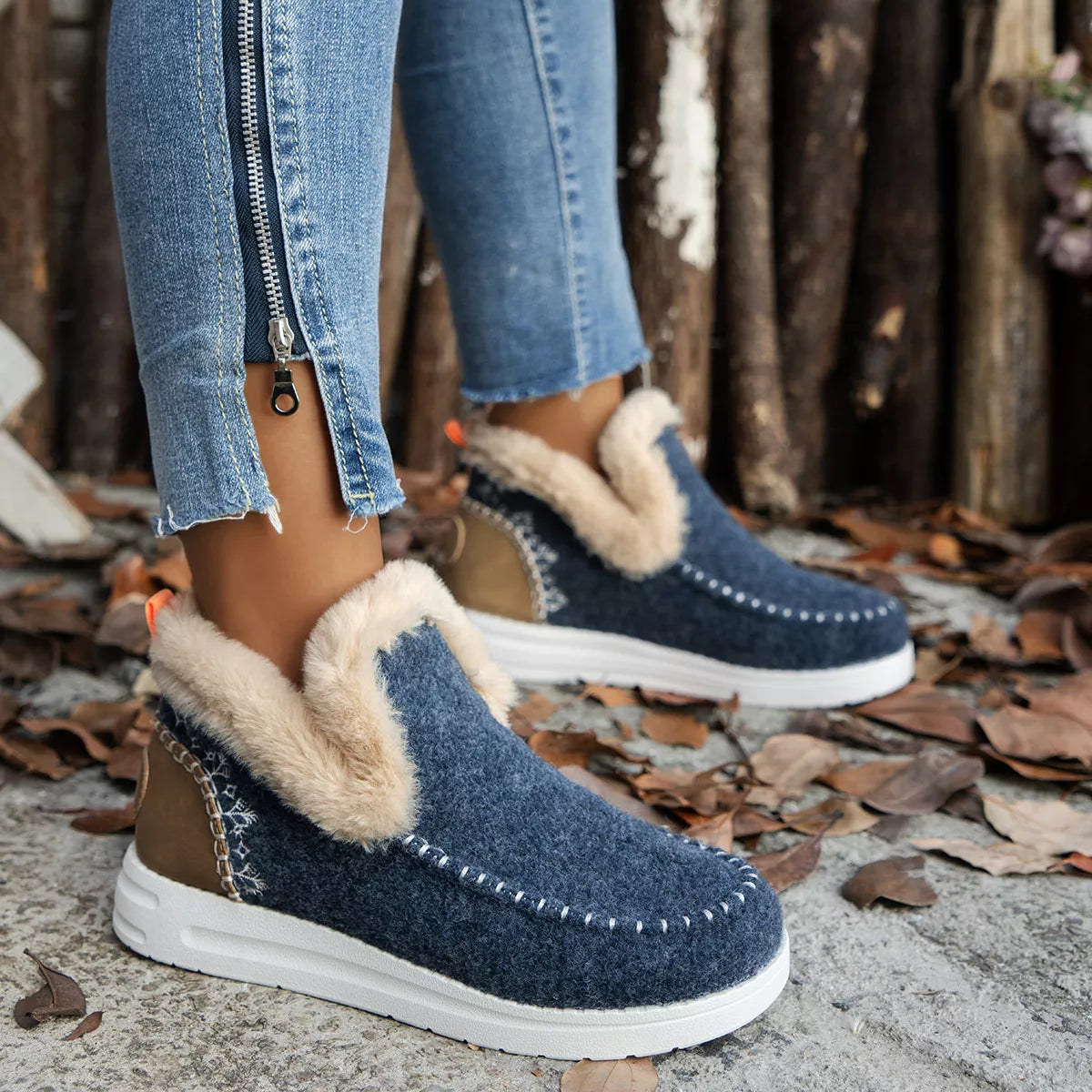 Round Toe Winter Ankle Boots - Lilixa.store
