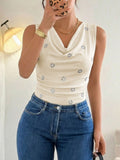 Cowl Neck Sleeveless Bodysuit - Lilixa.store