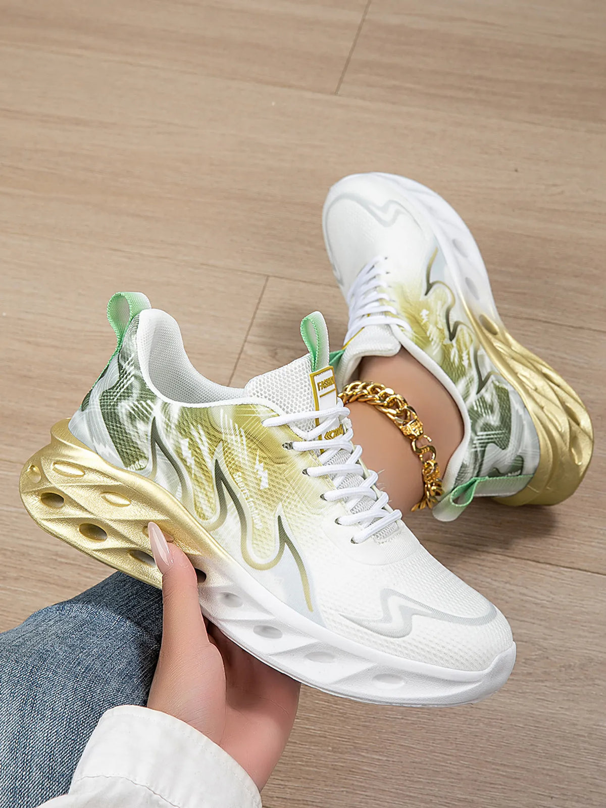 Round Toe Lace Up Mesh Athletic - Lilixa.store