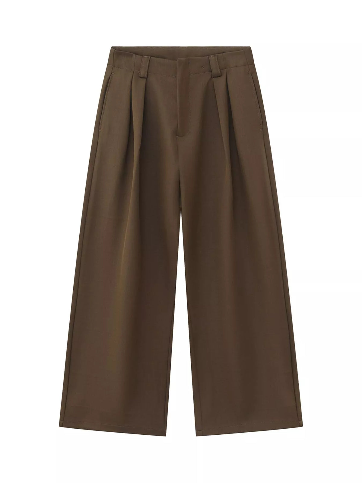 Men's High-Waisted Wide-Leg Pleated Pants