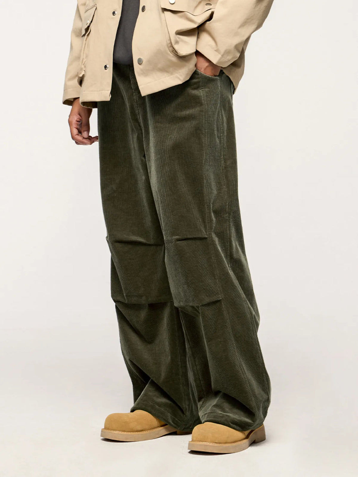 Men's Wide Leg Pants in Green