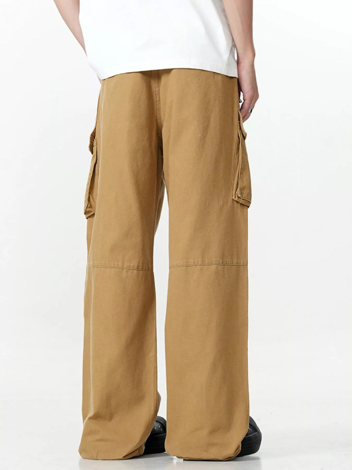Men's Wide Leg Cargo Pants in Khaki, view 3