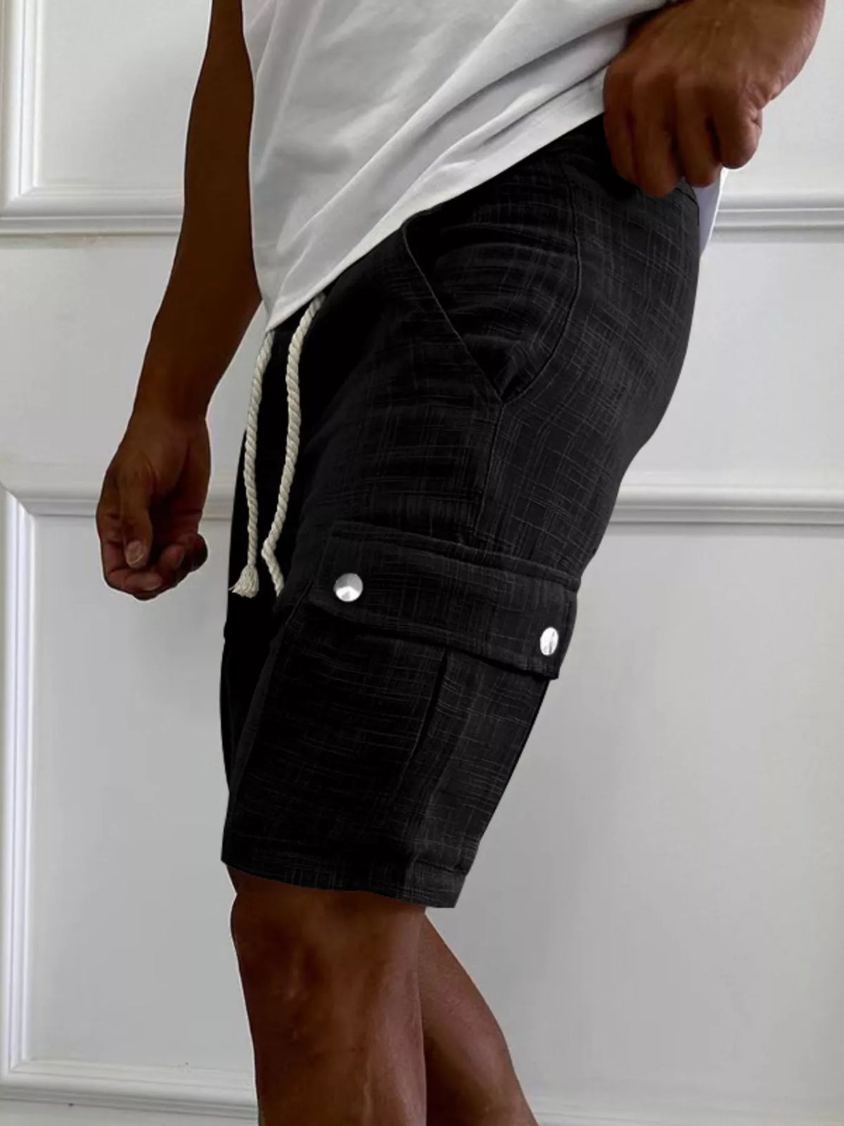 Men's Full Size Drawstring Casual Cargo Shorts Plus Size