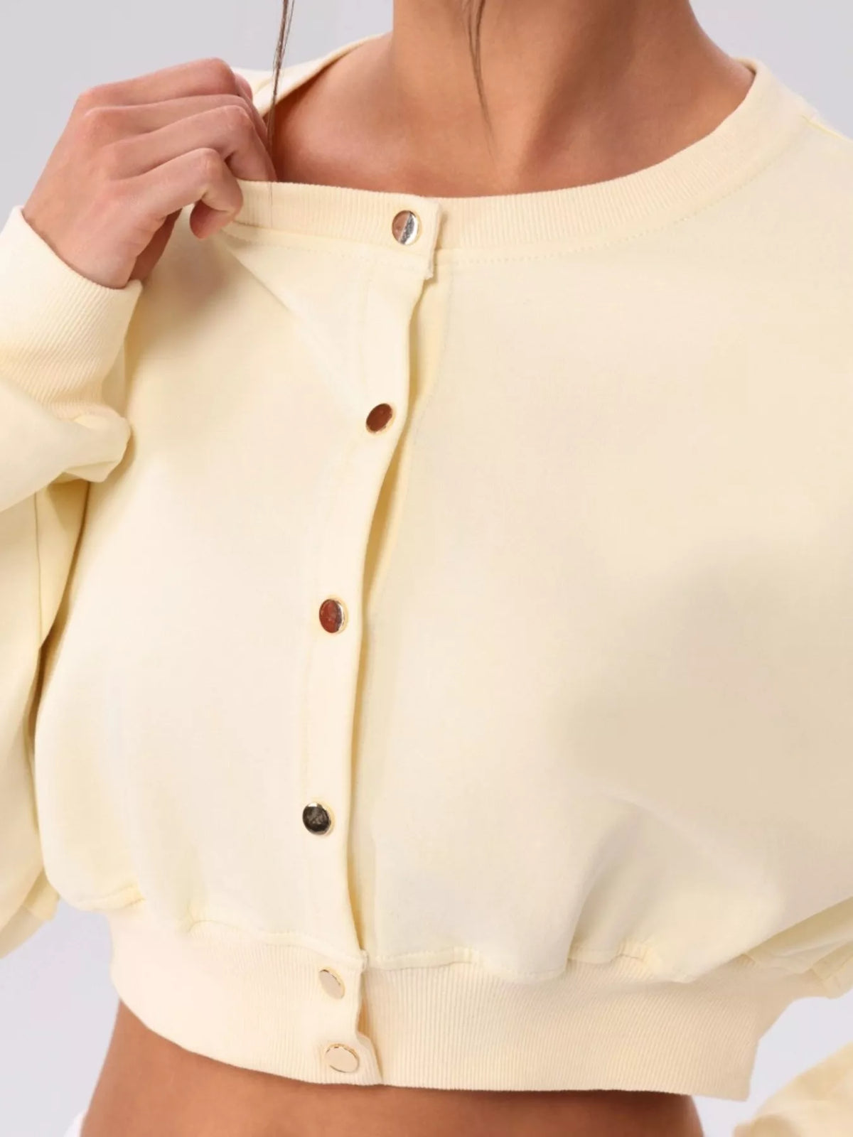 Cropped Button-Down Active Cardigan - Lilixa.store