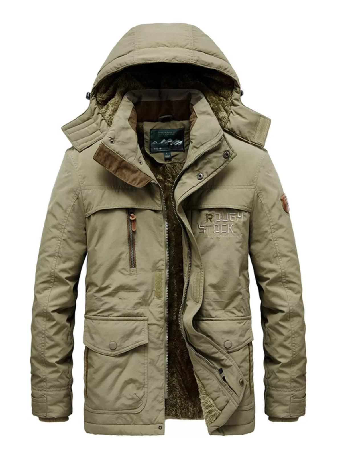 Men's Plus Size Zip Up Hooded Parka Coat - Lilixa.store