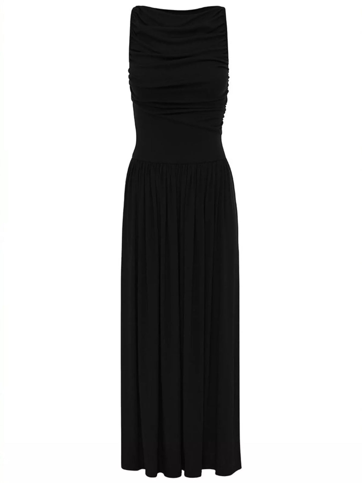 Full Size Ruched Sleeveless Maxi Dress Plus Size - Lilixa.store