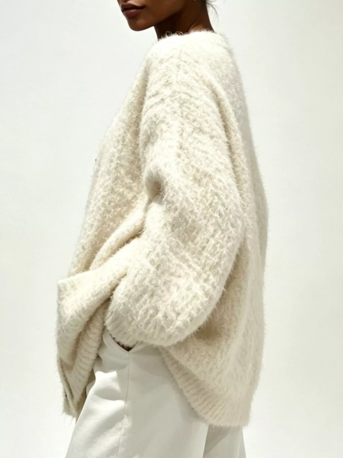 Full Size V-Neck Button-Down Cardigan Plus Size - Lilixa.store