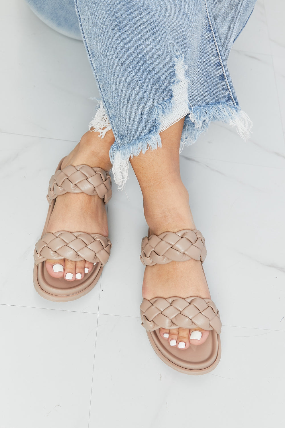 Qupid Braided Open Toe Slippers - Lilixa.store